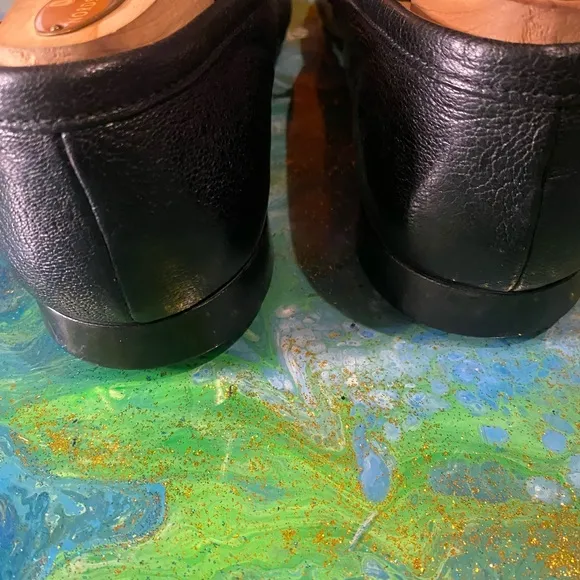 Vintage classic 90s Prada Black Leather Slip-On Loafers Elegance Size 9