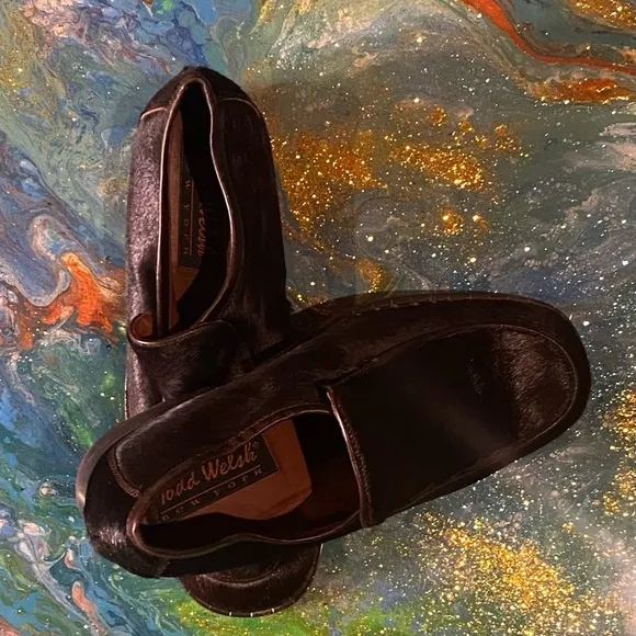 Vintage classic TODD WELSH BROWN PONY HAIR Men's Loafers SIZE 11