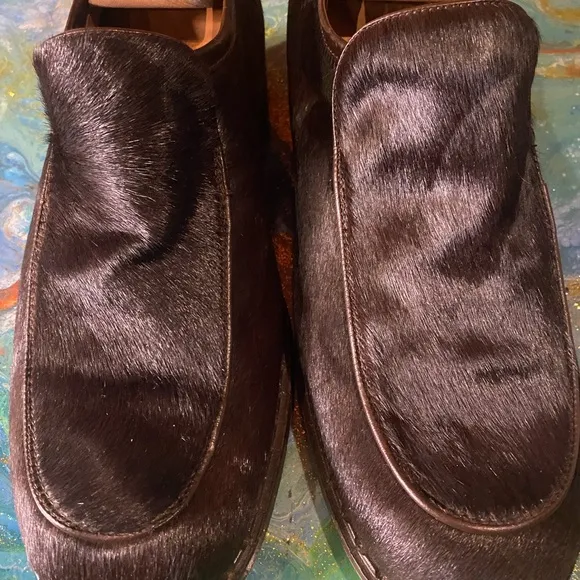 Vintage classic TODD WELSH BROWN PONY HAIR Men's Loafers SIZE 11