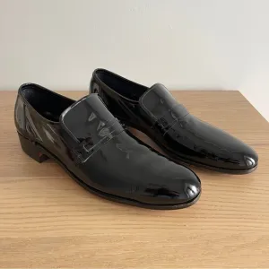 Vintage Dack Shoes formal tuxedo patent leather loafers size 10 men's bespoke