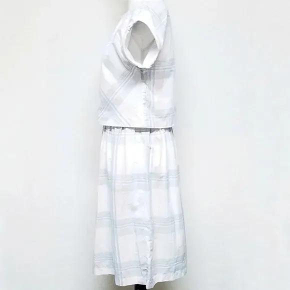 VINTAGE Joni Blair Pastel Pink Blue Checkered Plaid Cropped Top Dress Outfit