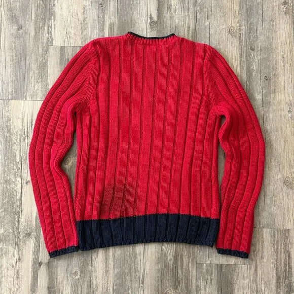 Vintage Polo Jeans Co Polo Ralph Lauren Knit American Flag Sweater Size Large