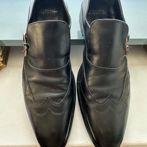 Vintage Versace Monk Strap Loafers with Sleek Slip-On Design