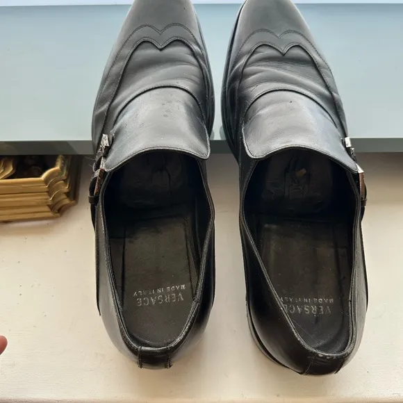Vintage Versace Monk Strap Loafers with Sleek Slip-On Design