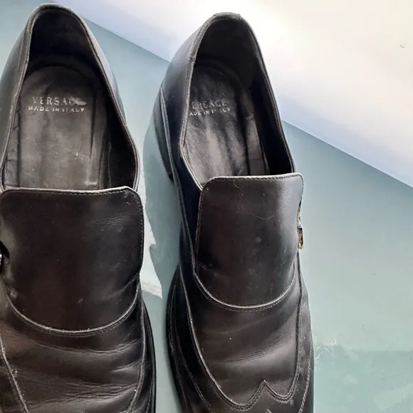Vintage Versace Monk Strap Loafers with Sleek Slip-On Design