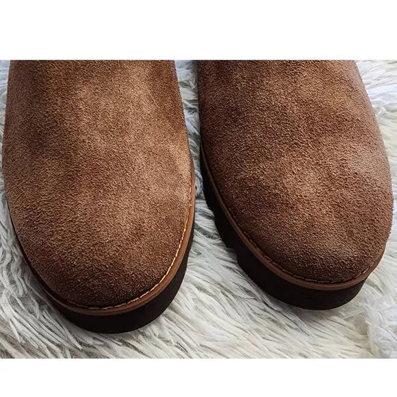 Vionic Brionie Chelsea Boot Monks Robe Suede 6 Wide NWOB