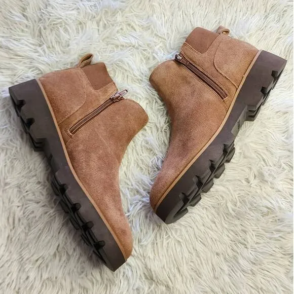 Vionic Brionie Chelsea Boot Monks Robe Suede 6 Wide NWOB