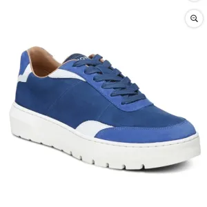 Vionic Elsa Women's blue suede leather Lace Up Casual Shoes size 8 sneakers
