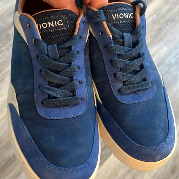 Vionic Elsa Women's blue suede leather Lace Up Casual Shoes size 8 sneakers