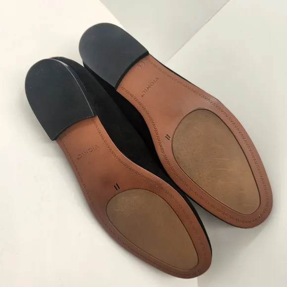 Vionic flats women's 11 black suede loafers Willa formal arch support new $130