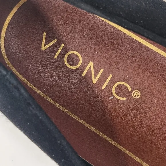 Vionic flats women's 11 black suede loafers Willa formal arch support new $130
