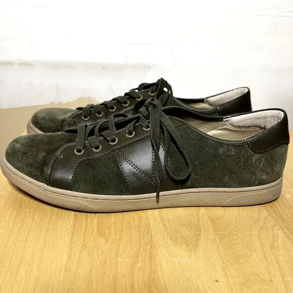 Vionic Jerome Suede Sneakers Low Top Lace Up Arc Support Leather Lining Green 13