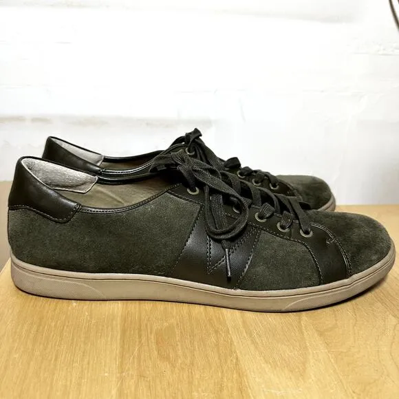 Vionic Jerome Suede Sneakers Low Top Lace Up Arc Support Leather Lining Green 13