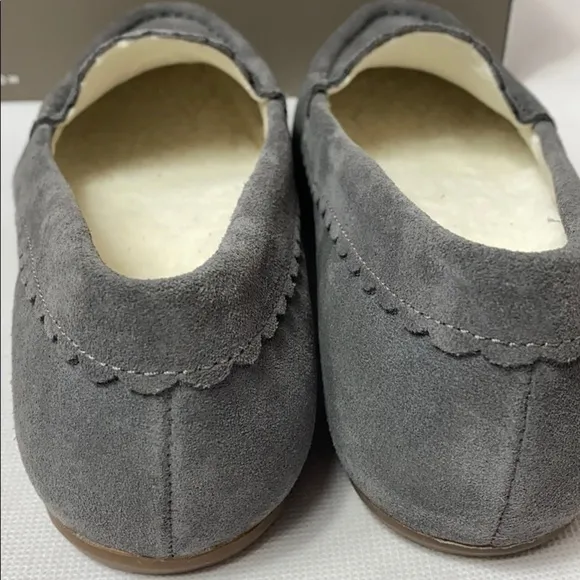 Vionic McKenzie suede shearling flats slippers NIB