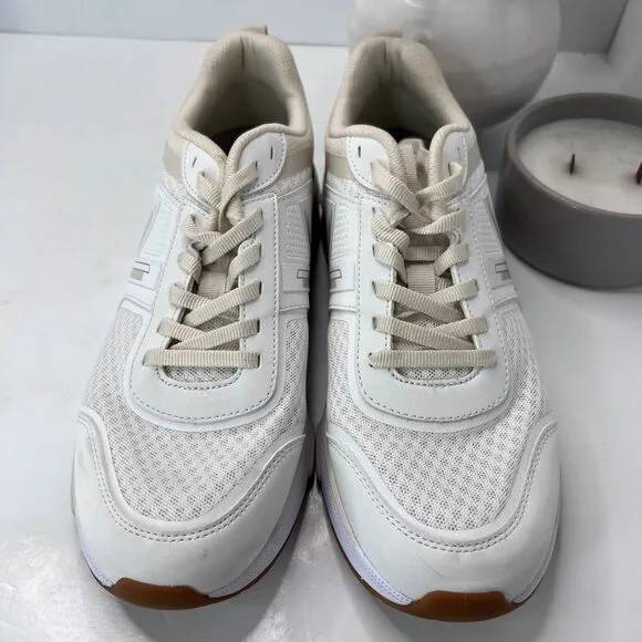 Vionic Walk Strider 001 Lace Up Sneaker Cream/Gold Low Top Women's 11 Tried On