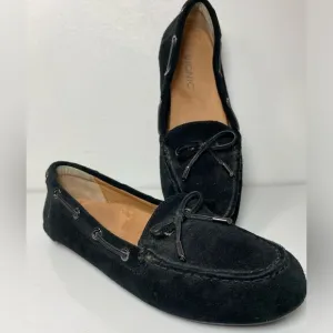 Vionic Womens Honor Virginia Black Suede Moccasin Driving Loafers Slip On S-8.5