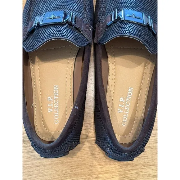 VIP Men's 8 Penny Loafers Moccasin Driving Shoes Slip On Flats Boat Shoes
