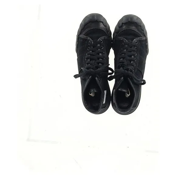 Visvim Lanier Leather-Trimmed High-Top Sneakers in Black Canvas