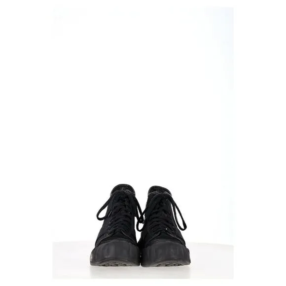Visvim Lanier Leather-Trimmed High-Top Sneakers in Black Canvas