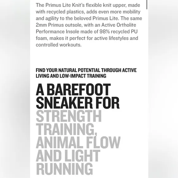 Vivobarefoot PRIMUS LITE KNIT WHITE WOMENS SNEAKERS SIZE EUR 38