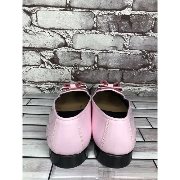 Vtg Duca Pink Patent Leather Velour Bow Loafers Dress Shoes Men’s Sz 41EU/8M US
