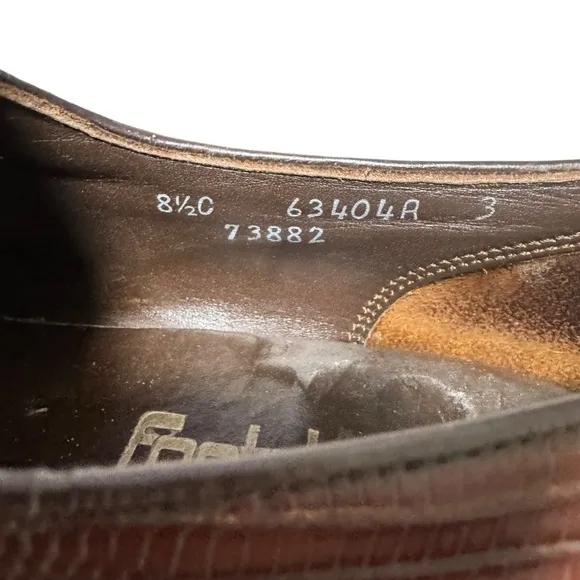 VTG FootJoy Lizard Skin Loafers 8.5C Brown Leather Slip-On Dress Shoes Rare