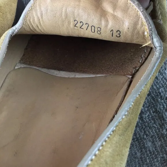 VTG Founders Made in Italy Men's String Loafers Sz 13 Camel