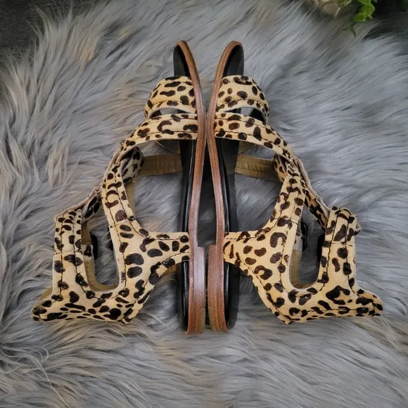 Watson X Watson Jerome Leopard print calf hair Gladiator sandals size 38