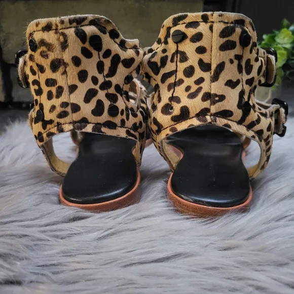 Watson X Watson Jerome Leopard print calf hair Gladiator sandals size 38