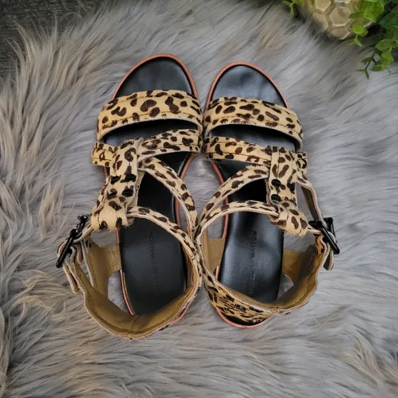 Watson X Watson Jerome Leopard print calf hair Gladiator sandals size 38