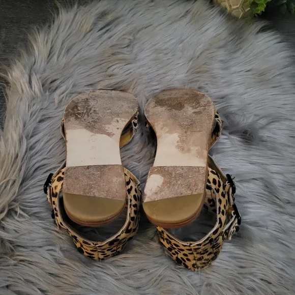 Watson X Watson Jerome Leopard print calf hair Gladiator sandals size 38