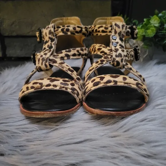 Watson X Watson Jerome Leopard print calf hair Gladiator sandals size 38