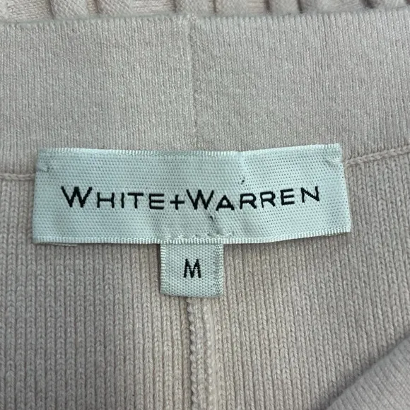 White   Warren Cotton Silk A Line Ribbed Knit Midi in Pale Blush Women Medium