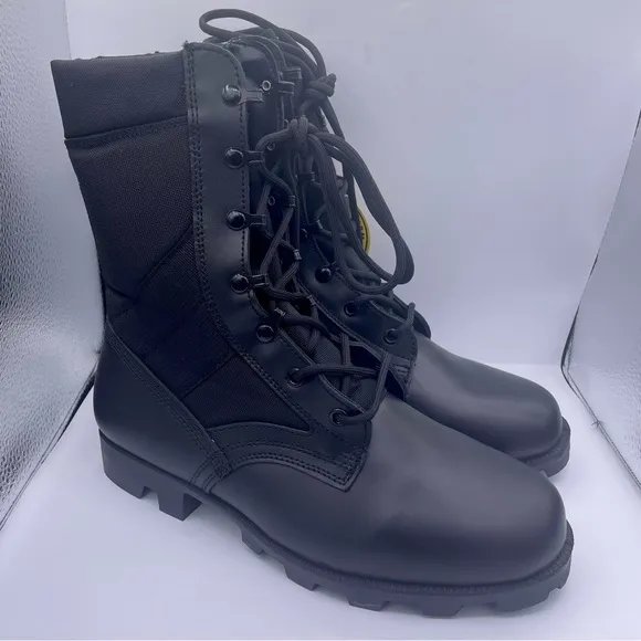 WIDEWAY military combat motorcycle black leather boots mens Size 11