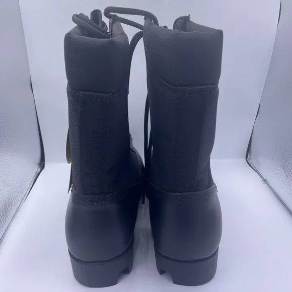 WIDEWAY military combat motorcycle black leather boots mens Size 11