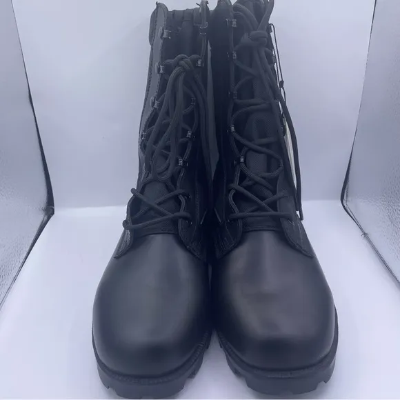 WIDEWAY military combat motorcycle black leather boots mens Size 11