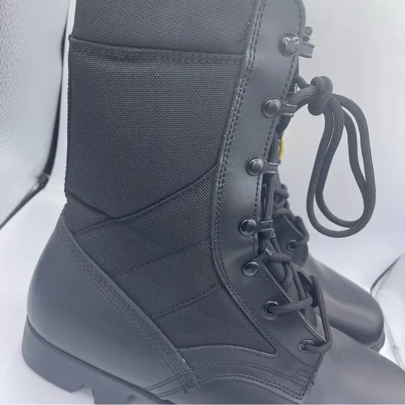 WIDEWAY military combat motorcycle black leather boots mens Size 11