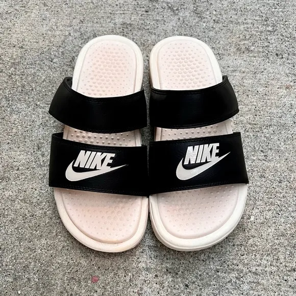 WMNS BENASSI DUO ULTRA BLACK CREAMS PEACHES SLIDES