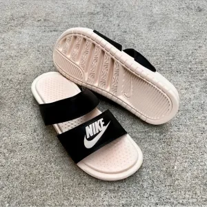 WMNS BENASSI DUO ULTRA BLACK CREAMS PEACHES SLIDES