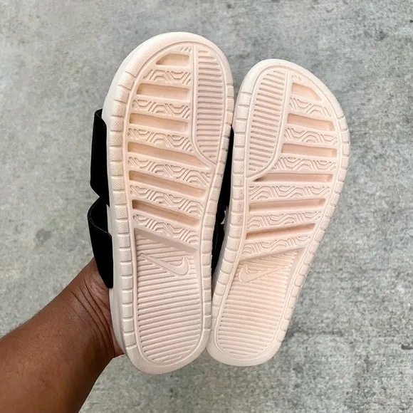 WMNS BENASSI DUO ULTRA BLACK CREAMS PEACHES SLIDES