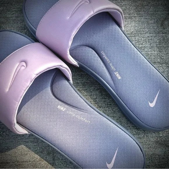 WMNS NIKE ULTRAS COMFORTS 3 III SLIDES ROSE PINK DUSTS PEARL GREY GRAY FOOTBED