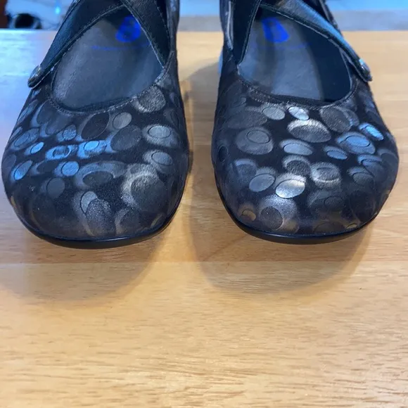 Wolky Ambrosia Crisscross Mary Jane Flats Black and Silver