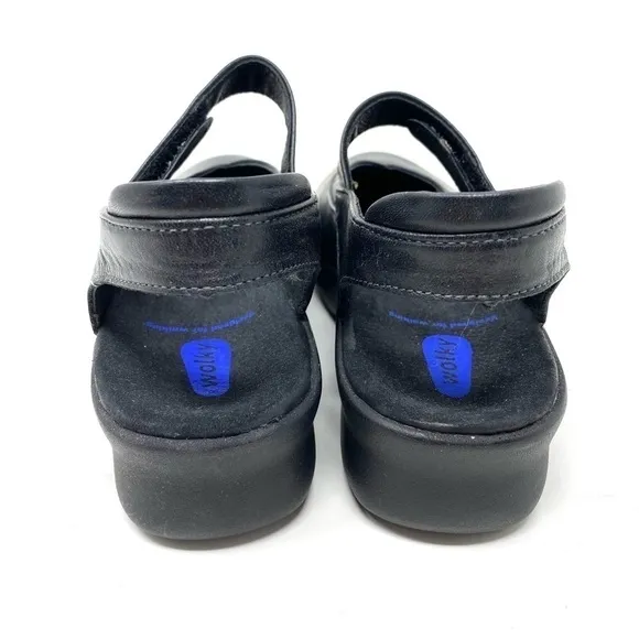 Wolky Drio Black leather comfort slingback