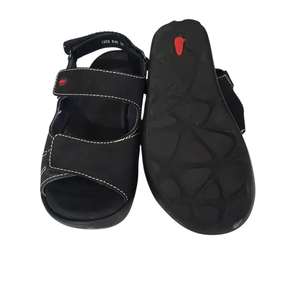 Wolky Nomad Leather Black Wide Fitting Comfort Fully Adjustable Slides Shoes 36