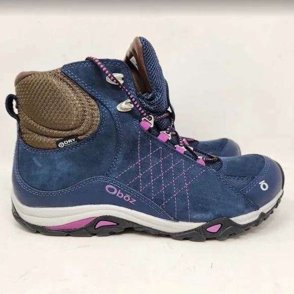 Women's 9.5 Oboz Sapphire Mid B-Dry waterproof hiking boots Huckleberry 70602