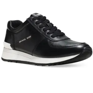 Women's Allie  Wrap Trainer Logo Sneakers, Black Leather