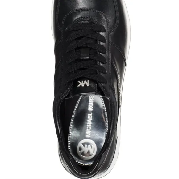 Women's Allie  Wrap Trainer Logo Sneakers, Black Leather