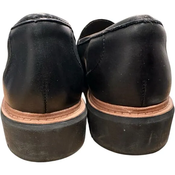 Women's Clarks Westlynn Ayla Leather Loafers Black Lug Cushion Sole Sz 10