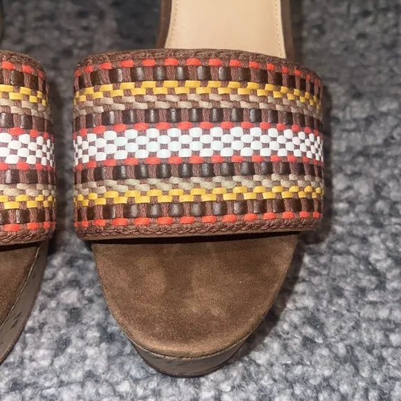 Womens designer Veronica Beard Dali Woven Cork Wedge Shoes,wedges,sandals, sz 10