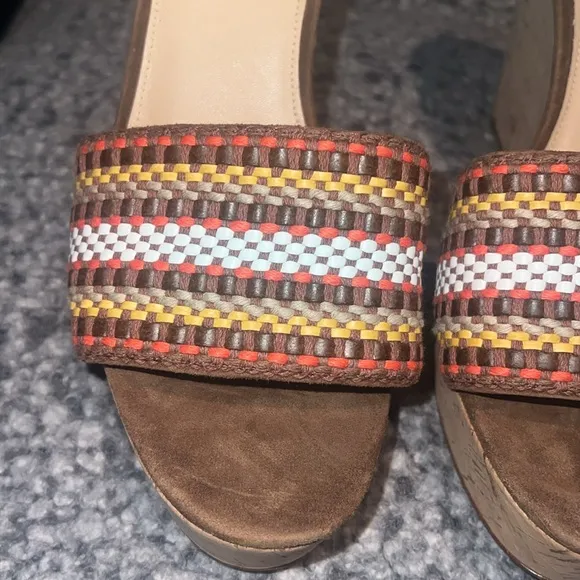 Womens designer Veronica Beard Dali Woven Cork Wedge Shoes,wedges,sandals, sz 10